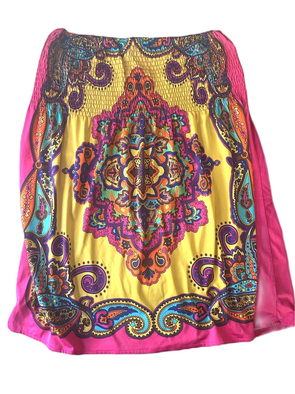 Forever 21 Pink and Yellow Boho Medallion Tunic
